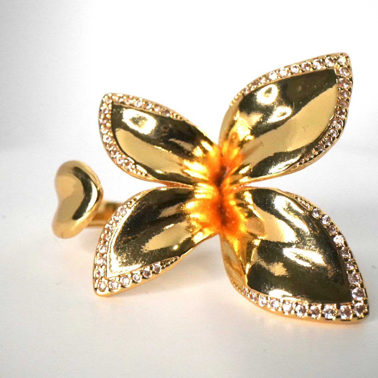 Open Fully Bloomed Flower Ring