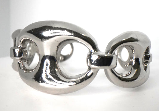 Graduated Silver Puff Cuff